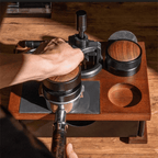 Wooden Espresso Tamping Station with Knock Drawer