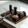 Wooden Espresso Tamping Station with Knock Drawer