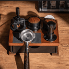 Wooden Espresso Tamping Station with Knock Drawer