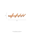 Solid Oak Wall Peg Rack, Five Hooks with Rounded Ends - product view 9