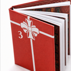 Miniature Book Christmas Advent Calendar with 24 Ornaments