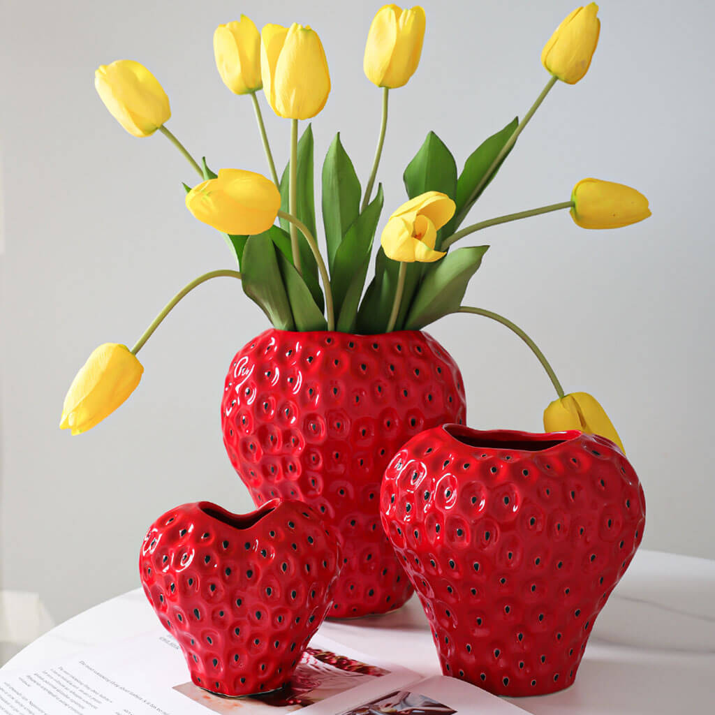 Strawberry Shape Ceramic Vase – product image 6