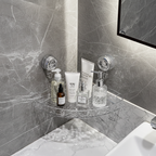 Suction Cup Bathroom Wall Organiser, Clear Storage Shelf - product view 1