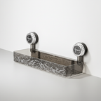 Suction Cup Bathroom Wall Organiser, Clear Storage Shelf - Grey, Rectangular, Low