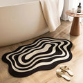 Wavy Absorbent Bath Mat with Non-Slip Rubber Base - product view 1