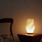 Table Lamp Modern Wave USB Dimmable Wood Base LED Light
