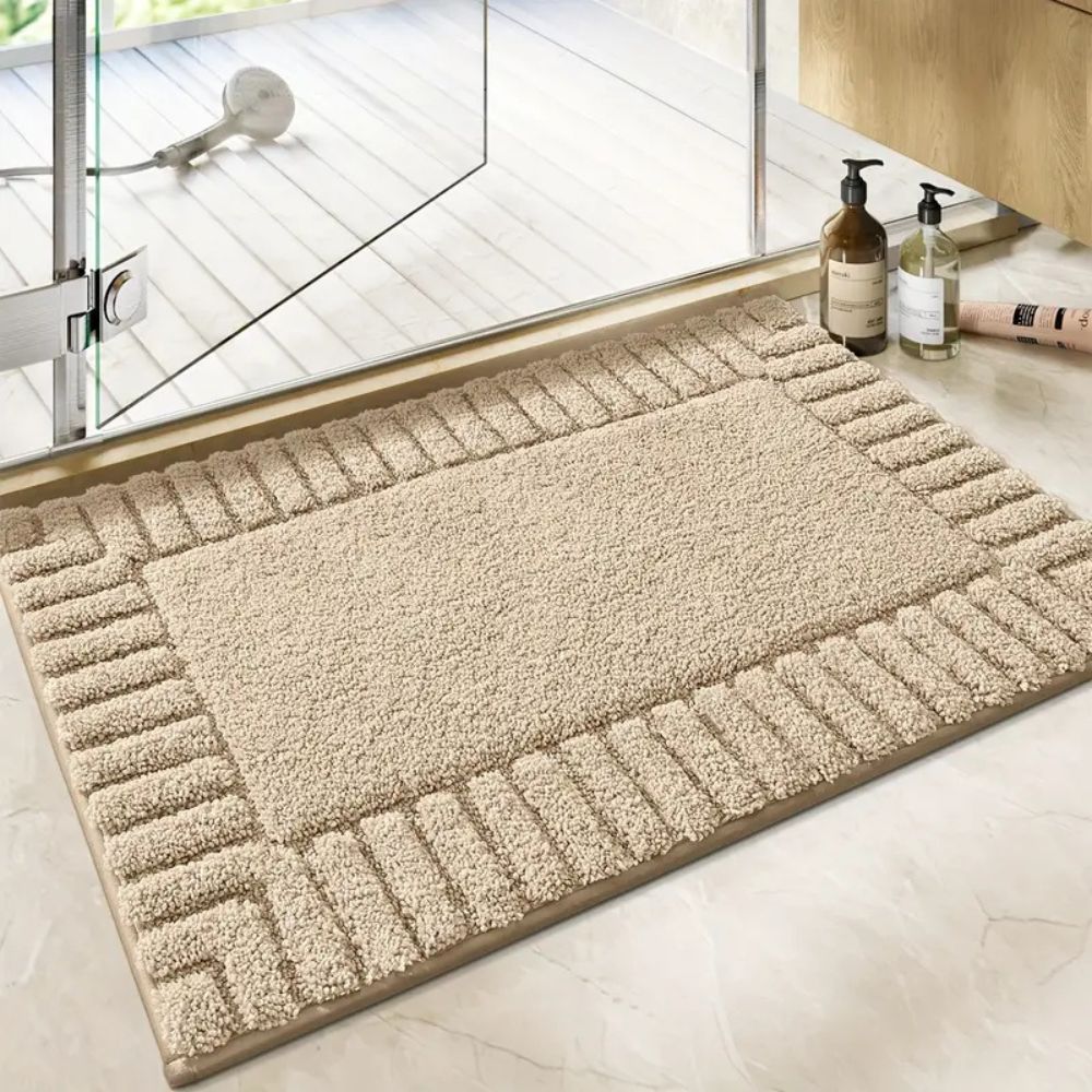 Striped Bath Mat with Non-Slip Backing