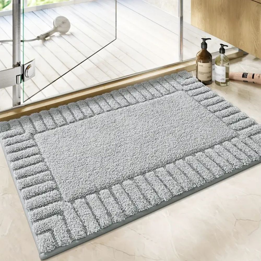 Striped Bath Mat with Non-Slip Backing