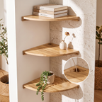 Solid Wood Corner Floating Shelf — product view 1