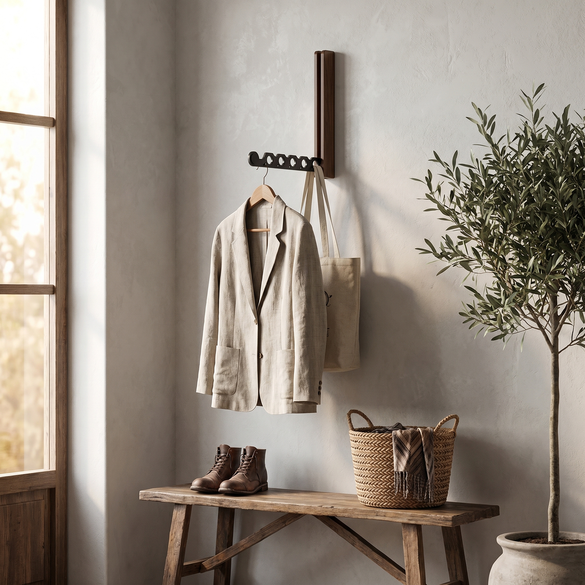Wall-Mounted Folding Clothes Rack — product view 3