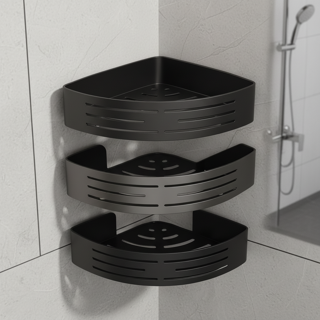 3-Tier Corner Shower Caddy, No-Drill Bathroom Organiser - product view 1