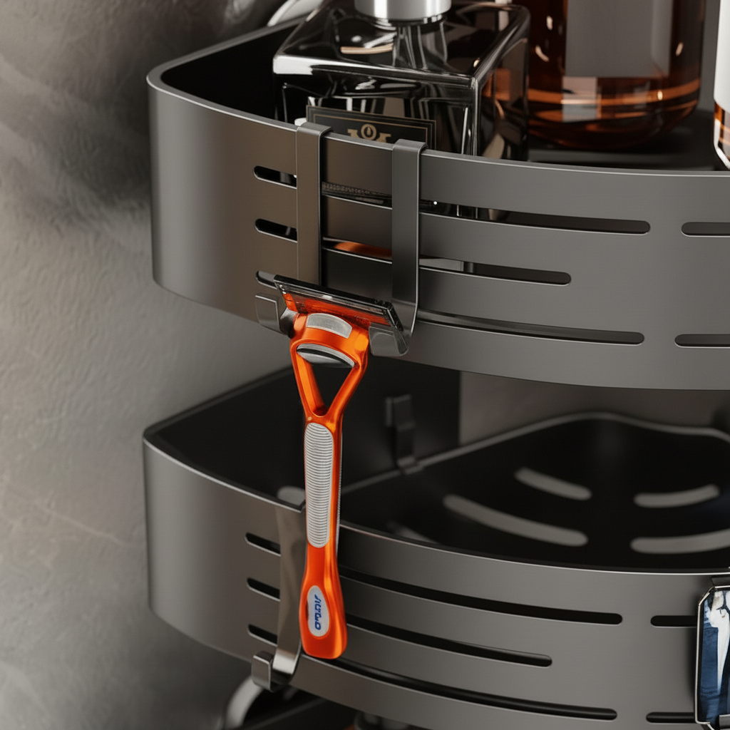 3-Tier Corner Shower Caddy, No-Drill Bathroom Organiser - product view 3