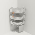 3-Tier Corner Shower Caddy, No-Drill Bathroom Organiser - Silver