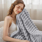 Throw Blanket Cosy Plush Soft Textured Oversized