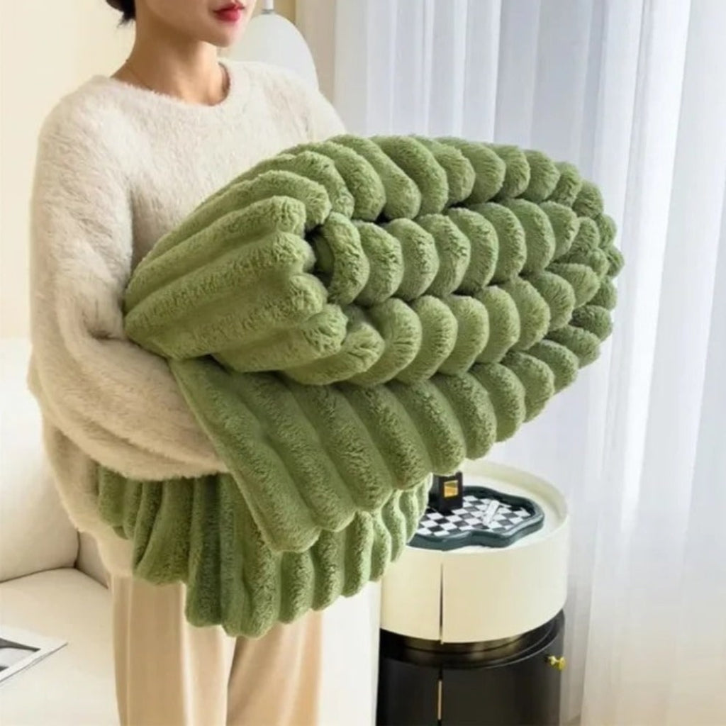 Throw Blanket Cosy Plush Soft Textured Oversized