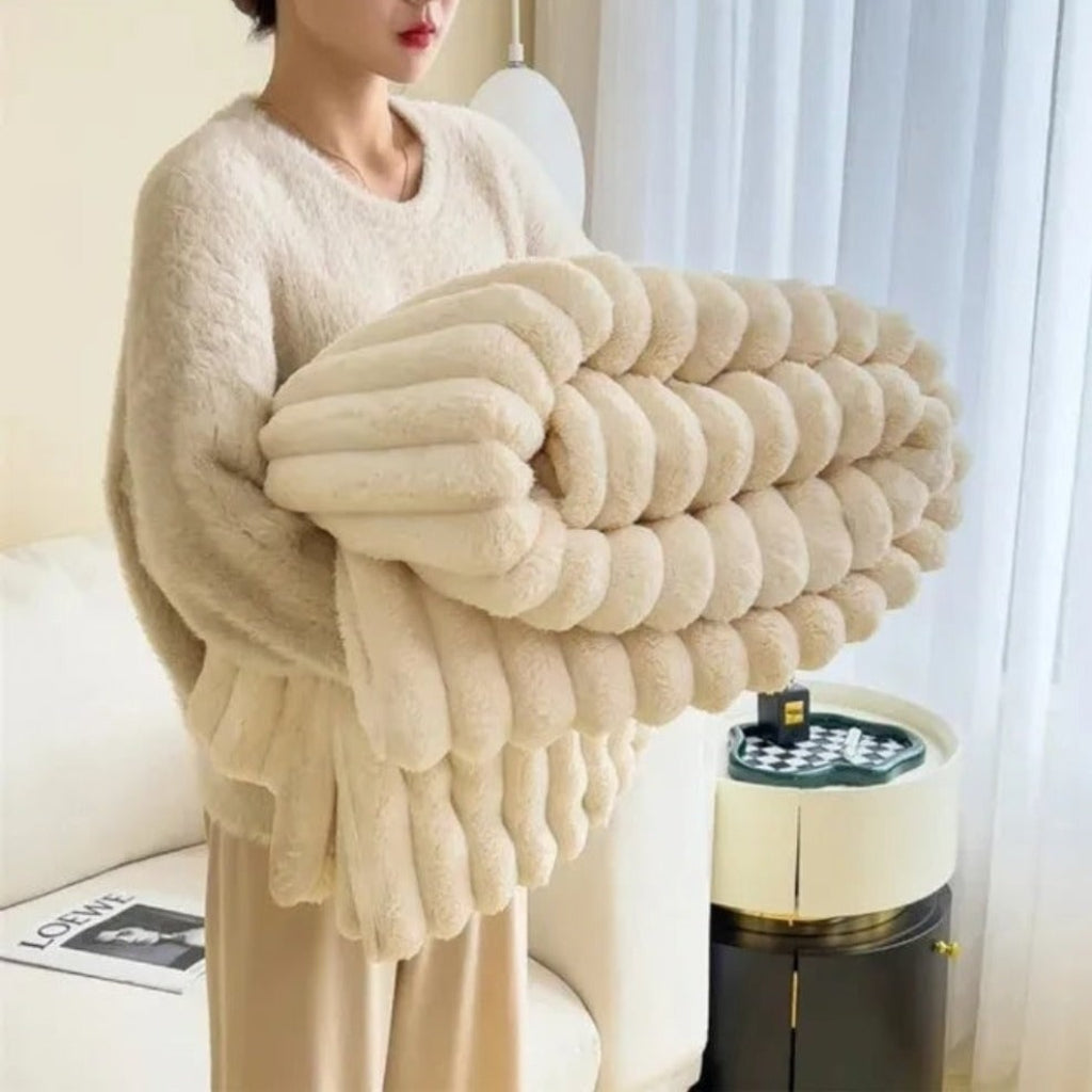 Throw Blanket Cosy Plush Soft Textured Oversized