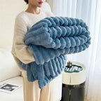 Throw Blanket Cosy Plush Soft Textured Oversized