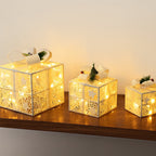 Battery-Powered LED Christmas Gift Boxes, Set of 3