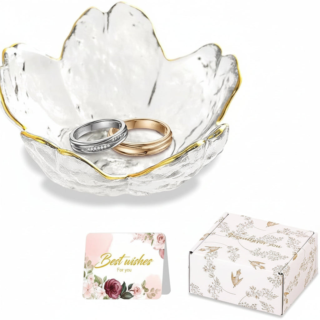 Flower Jewelry Dish Ceramic Ring Holder Tray Gift