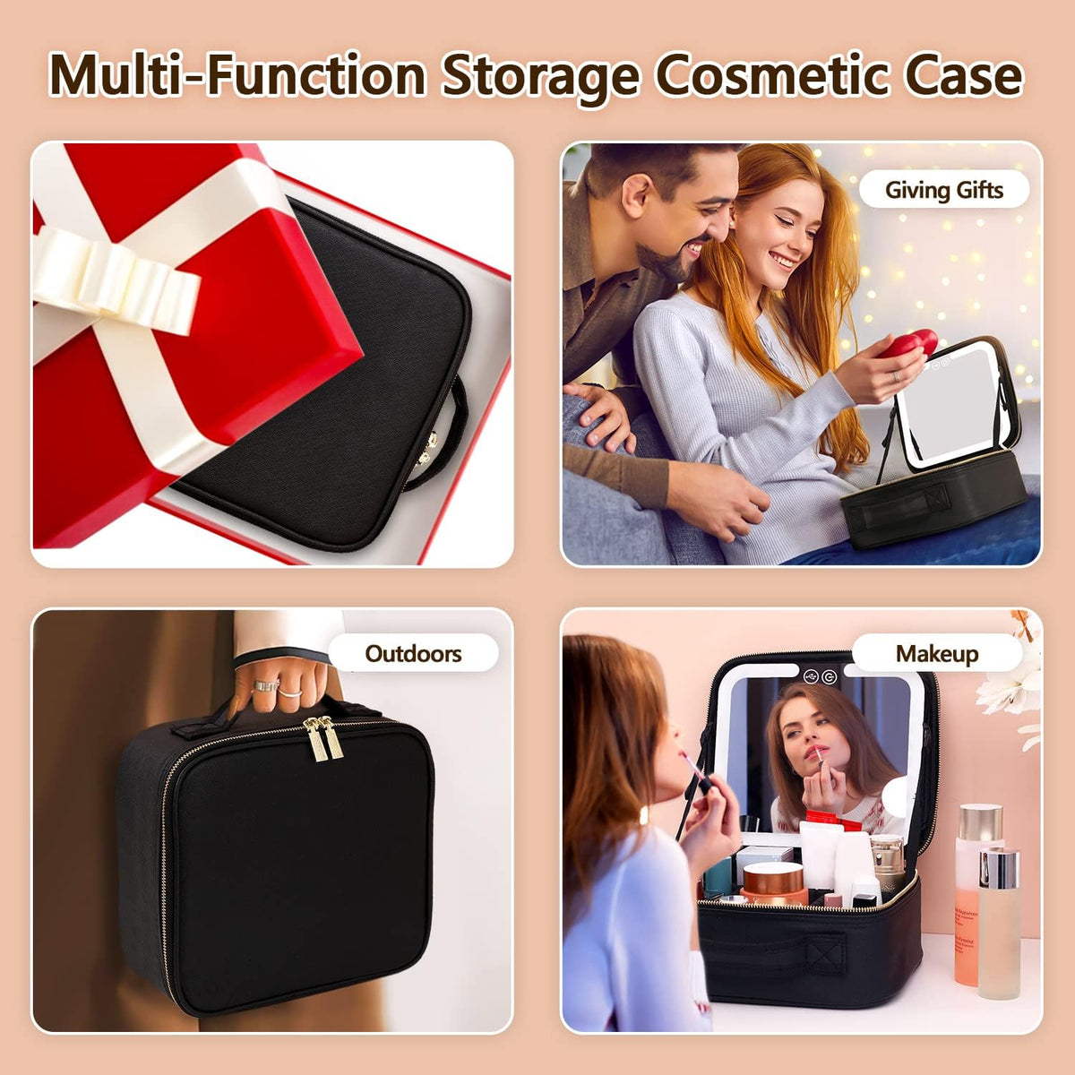 Travel Makeup Organiser with Rechargeable LED Mirror — product view 5