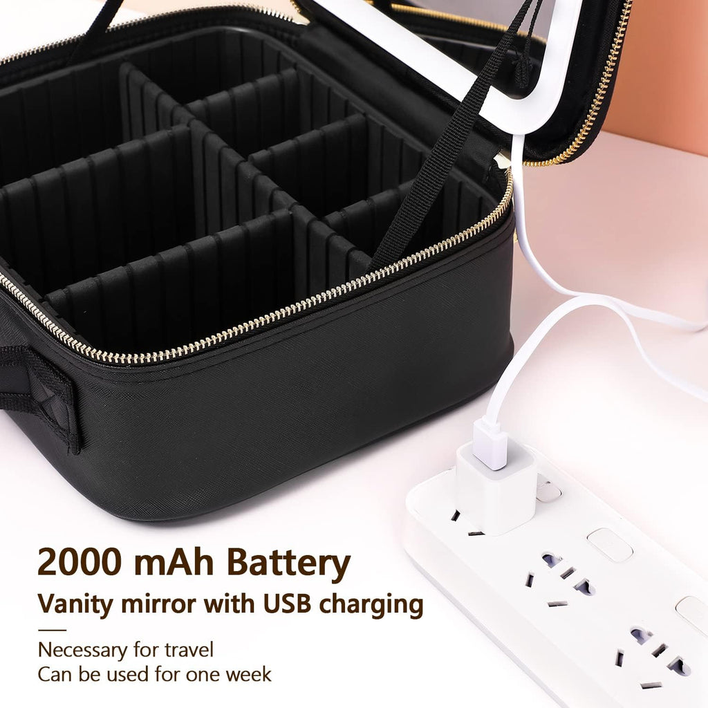 Travel Makeup Organiser with Rechargeable LED Mirror — product view 6