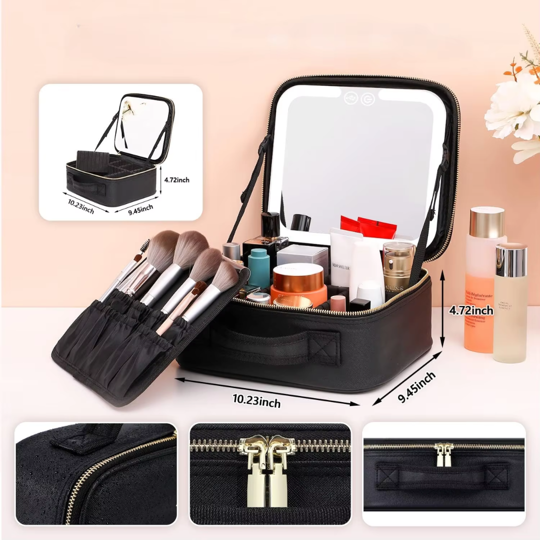 Travel Makeup Organiser with Rechargeable LED Mirror — product view 9