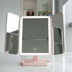 USB-C Rechargeable Tri-Fold LED Makeup Mirror
