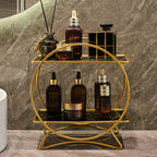 2-Tier Bathroom Countertop Organiser with Marble-Effect Shelves - product view 11