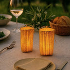 Woven Ramie Lantern with Battery-Powered Flameless LED Candle - product view 7