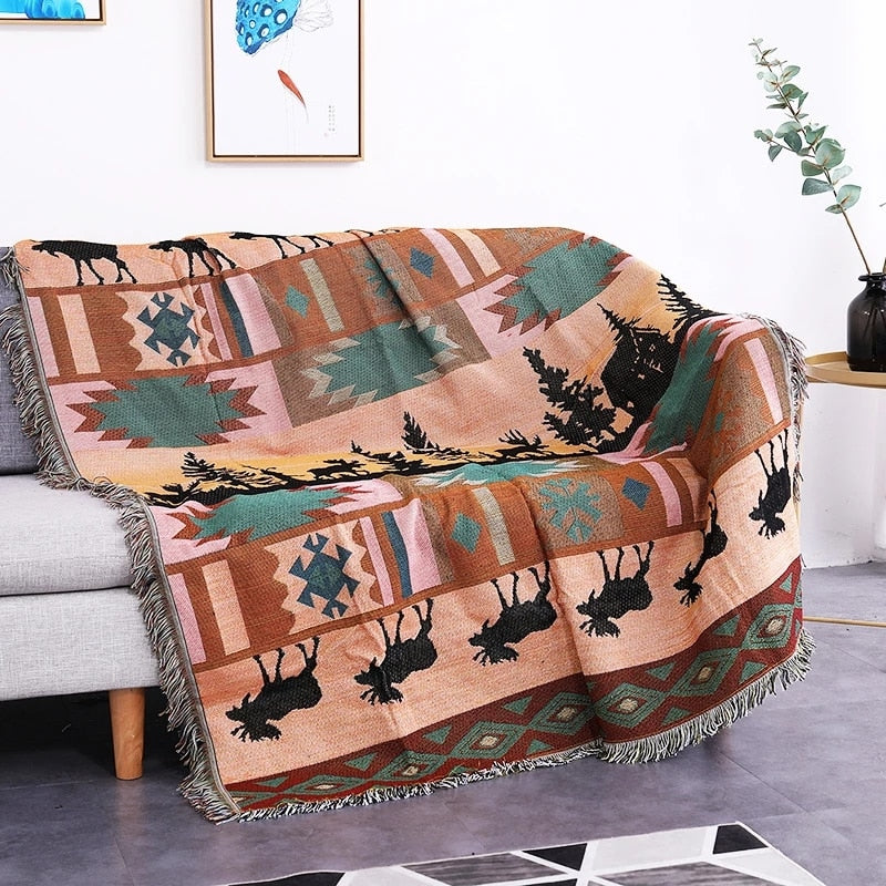 Pumpkin Pattern Knitted Sofa Throw