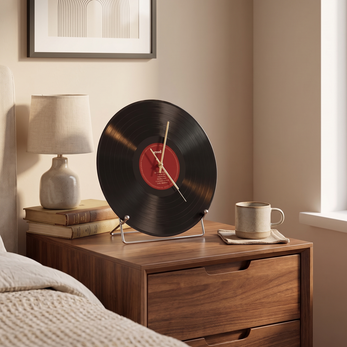 Vinyl Record Wall Clock with Silent Movement, 30 cm - product view 1