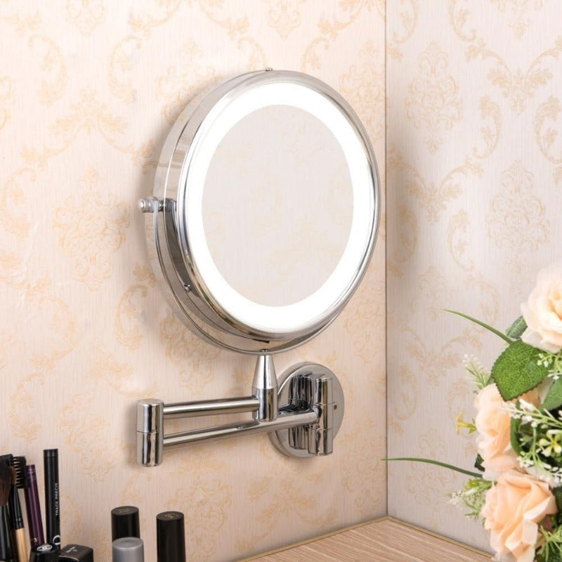 Battery-Powered LED Makeup Mirror with 1x and 7x Magnification