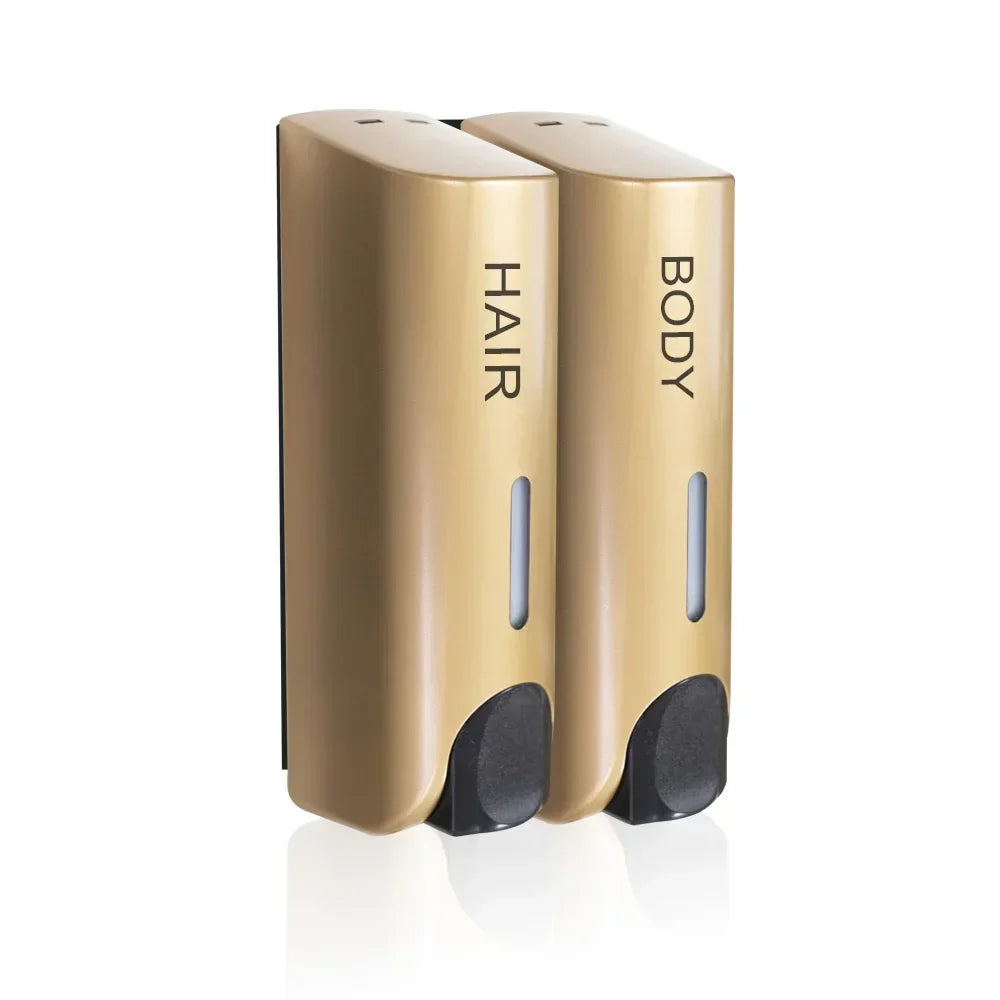 Wall-Mounted Shower Soap Dispenser, 1–3 Chambers - Gold, 2
