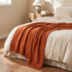 Checkered Knit Throw Blanket with Ribbed Edges - product view 6