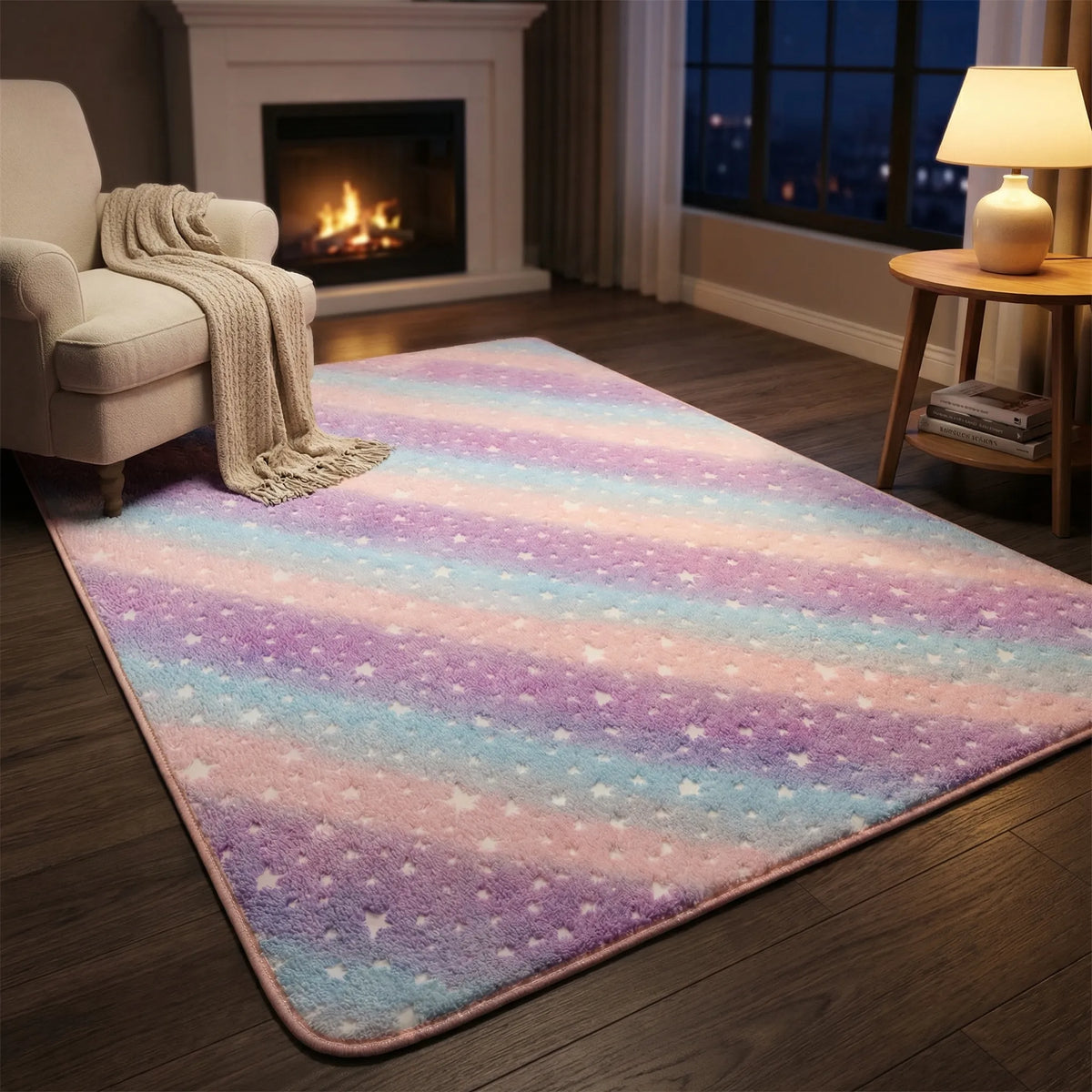 Colourful Patterned Area Rug for Bedrooms and Playrooms