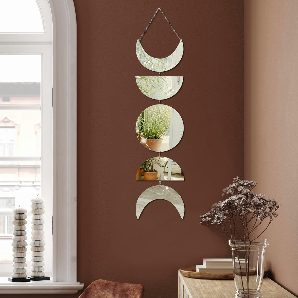 Acrylic Moon Phase Mirror Wall Hanging
