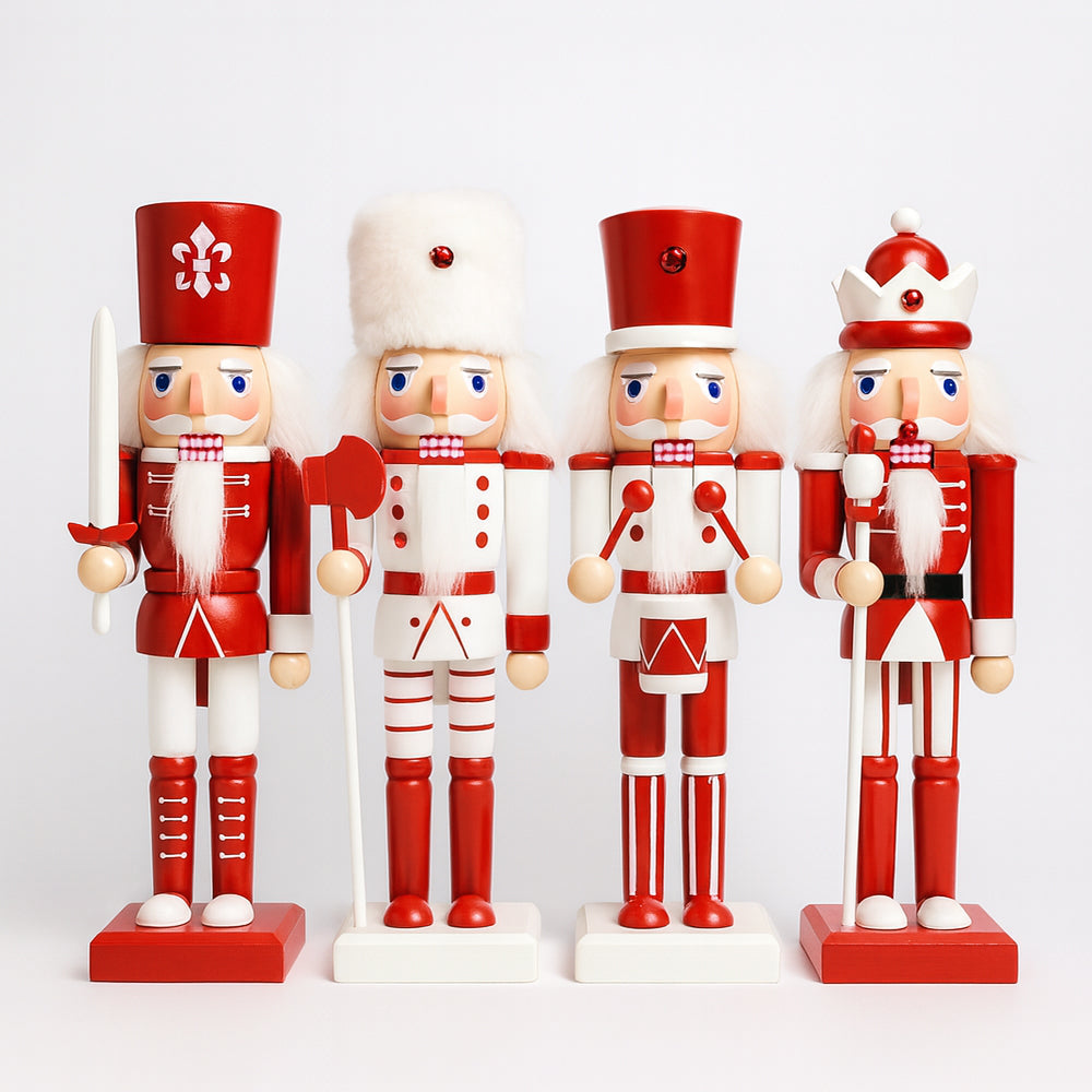 Wooden Nutcracker Figurines, Set of 4, 24 cm