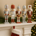 Wooden Nutcracker Christmas Figurines, Set of 5