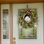 Spring Floral Door Wreath with Artificial Flowers — product view 2