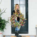 Spring Floral Door Wreath with Artificial Flowers — product view 4