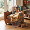 World Map Cotton Throw Blanket with Fringed Edges - product view 1
