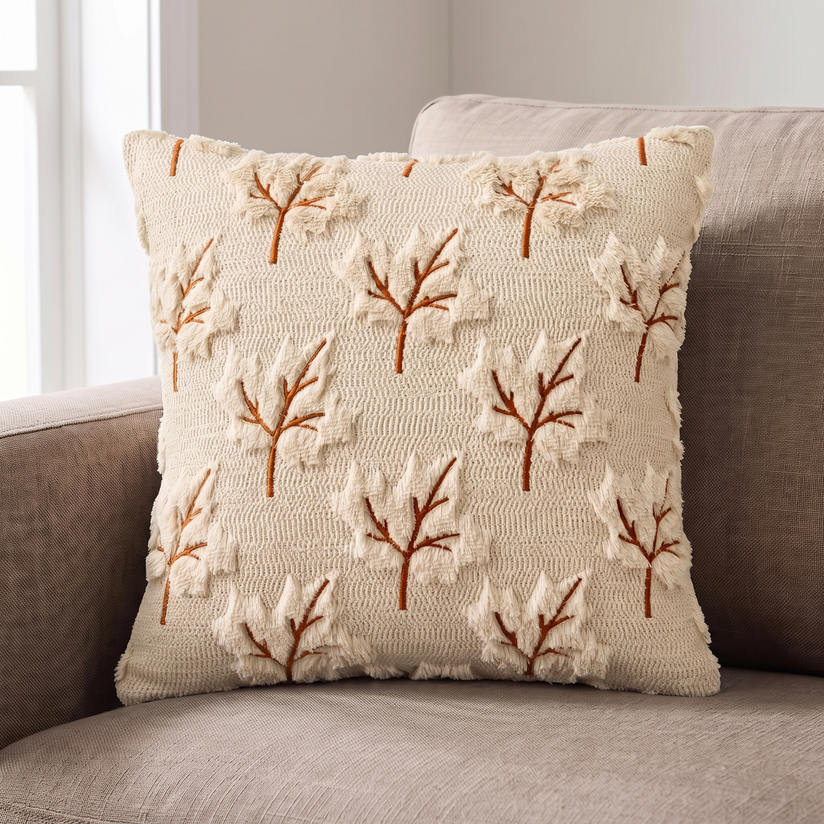Tufted Pumpkin Cushion Cover, Chenille Autumn Décor, 45 cm - product view 5