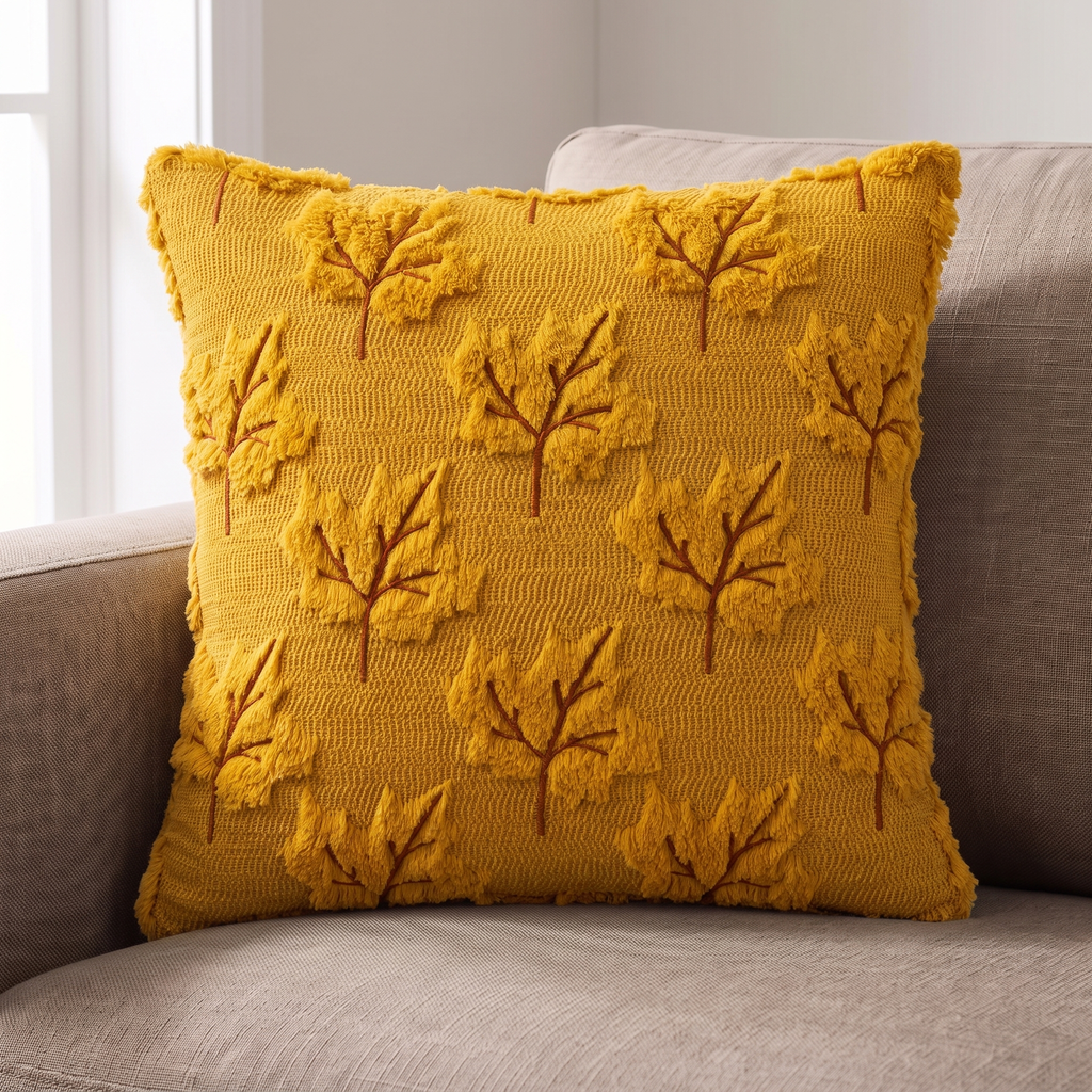 Tufted Pumpkin Cushion Cover, Chenille Autumn Décor, 45 cm - product view 9