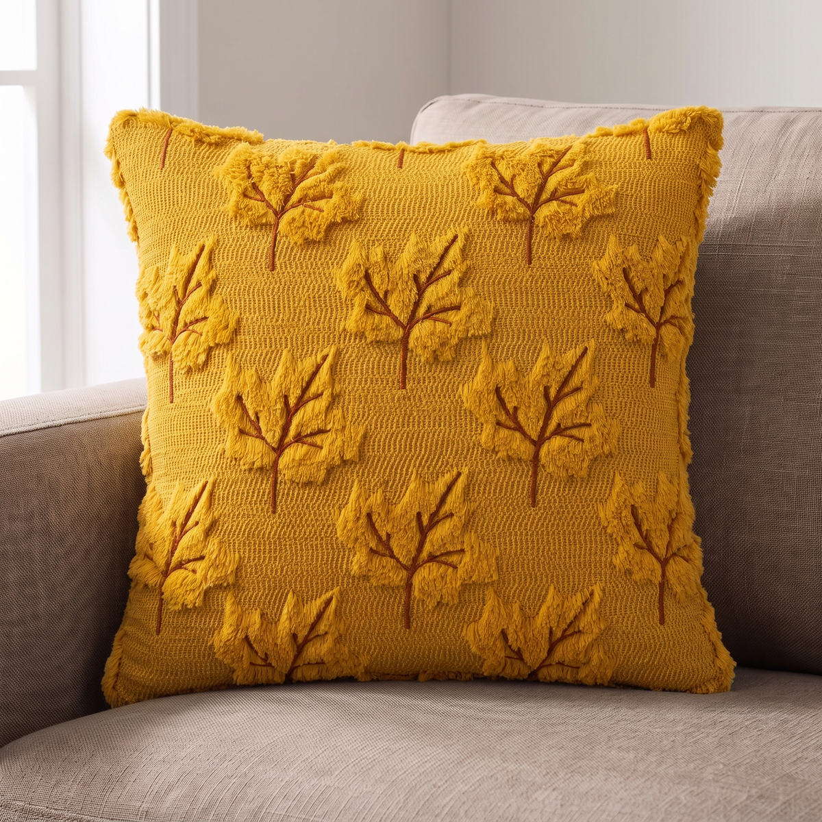 Tufted Pumpkin Cushion Cover, Chenille Autumn Décor, 45 cm - product view 9