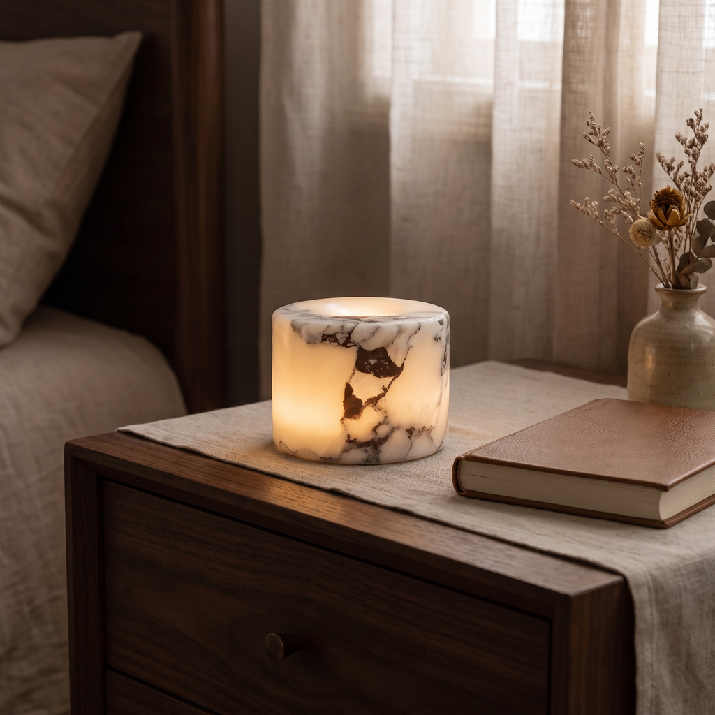 Rechargeable Marble Table Lamp, Compact Touch-Control Accent Light - product view 3