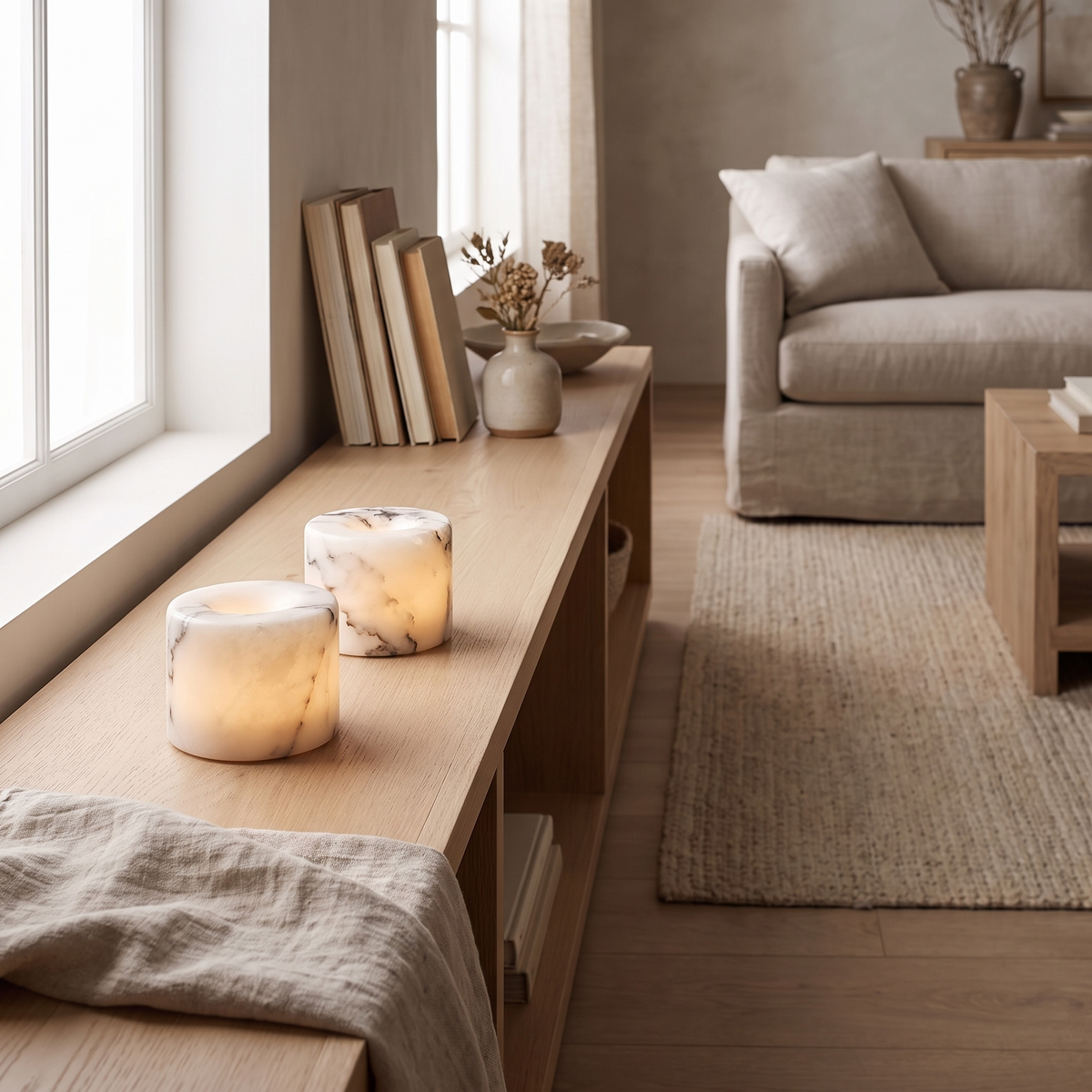 Rechargeable Marble Table Lamp, Compact Touch-Control Accent Light - product view 4